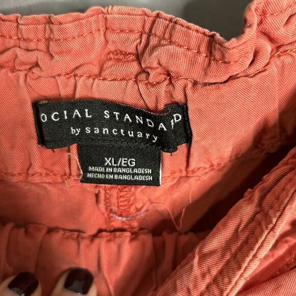 Social Standard by Sanctuary Red Baggy Paperbag Pants Size XL - Picture 5 of 9